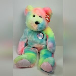 B.B. Bear Beanie Baby Ty Multicolor Plush Bear